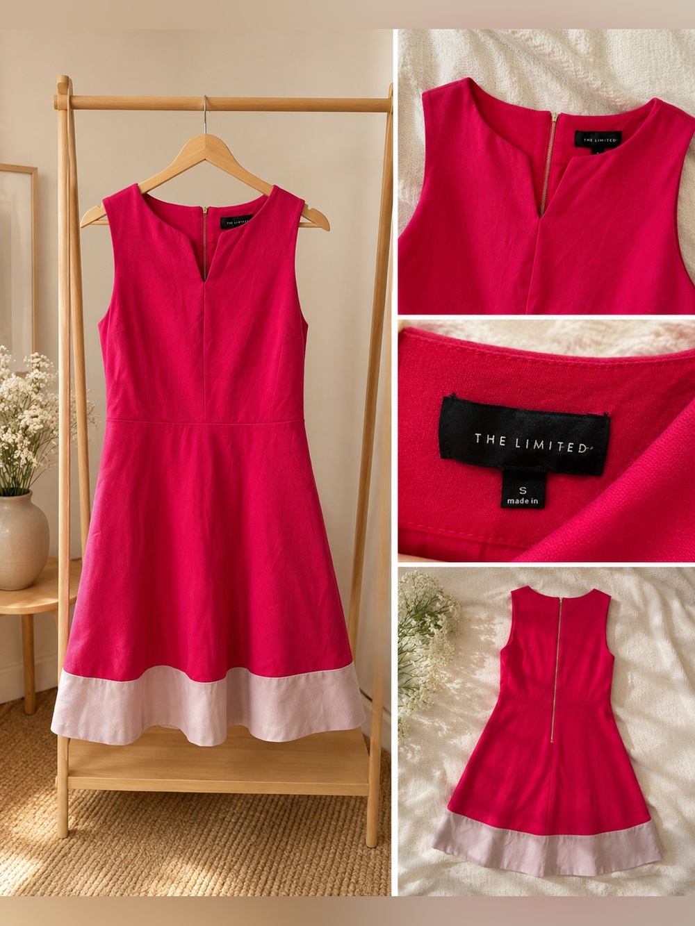 The Limited Girls Hot Pink Dress with Pale Pink Hem